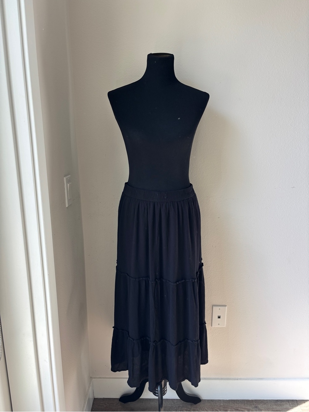 Gypsie Blu Women’s Black Tiered Maxi Skirt